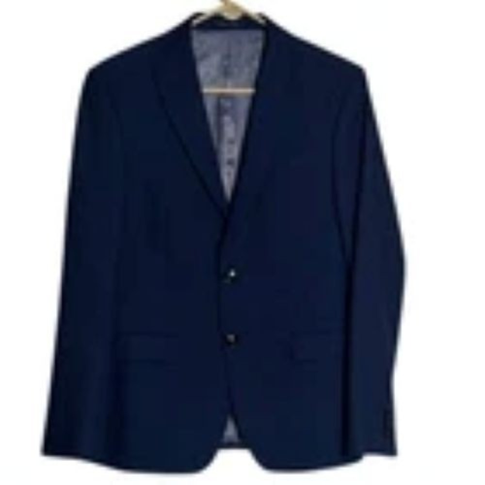 ZARA MAN Navy Blue Wool Comfort Suit Jacket Blazer Sport Coat Sz 40